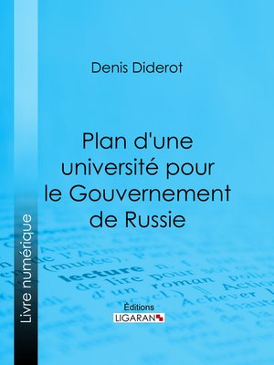 cover image of Plan d'une université pour le Gouvernement de Russie